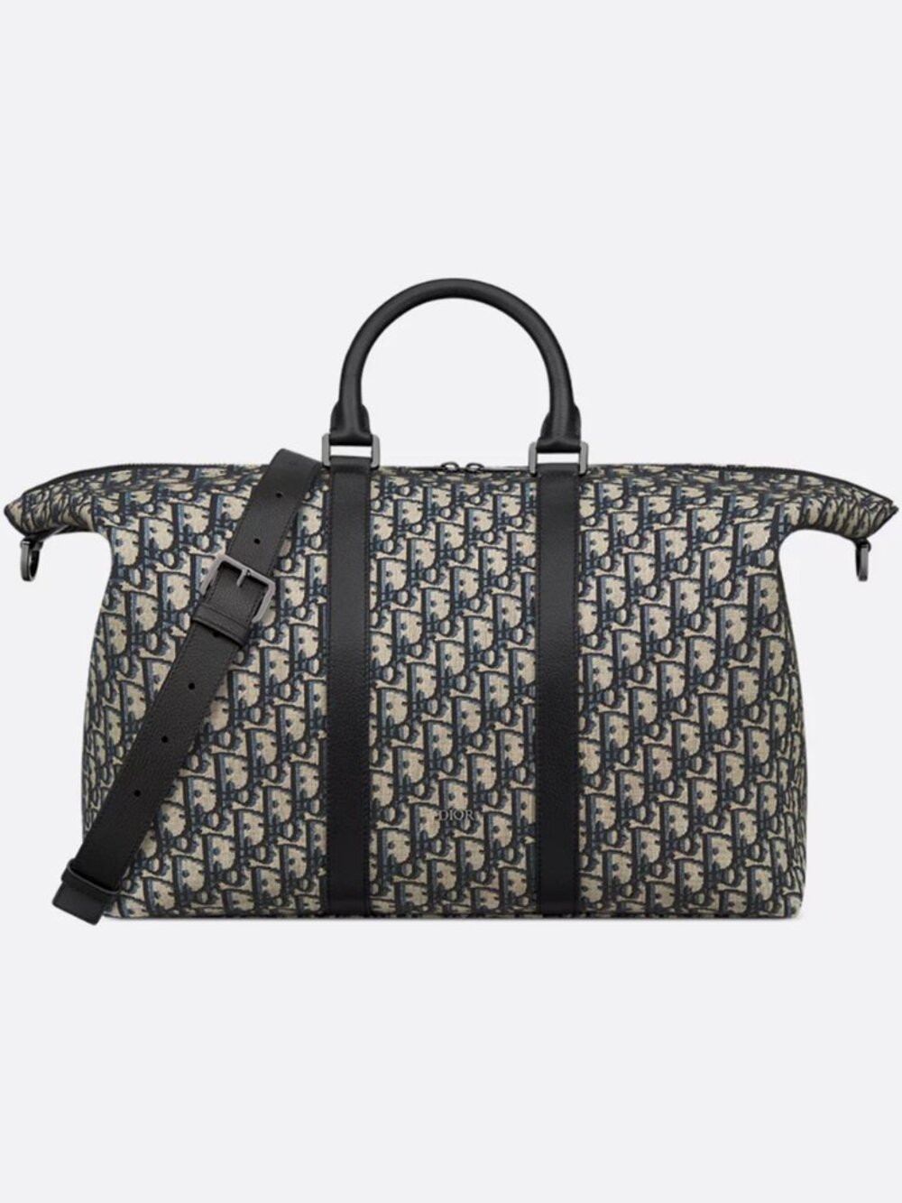Christian Dior 40 Weekender Travel Bag Monogram Leather Tote Oblique Jacquard